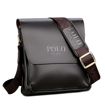 Polo Men Business Casual Shoulder Bag: Anti-Theft Vertical Sling and Crossbody Satchel for Travel