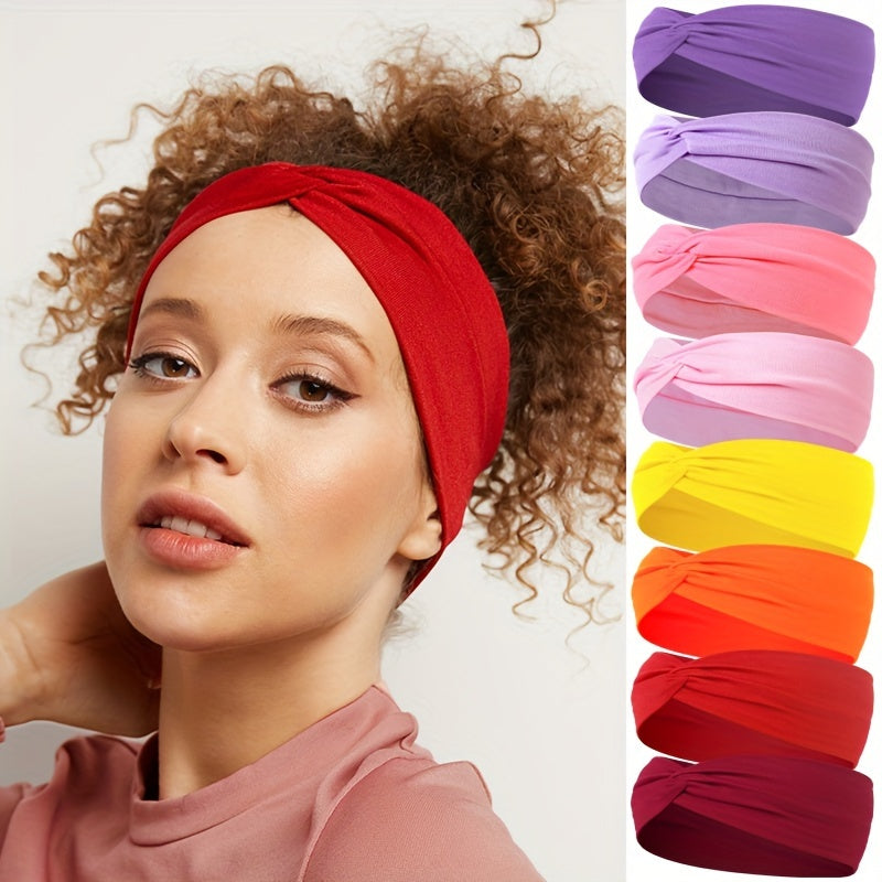 Comfort Fit Wide Headband Knotted Yoga Headband for Sports, Running & Everyday Style