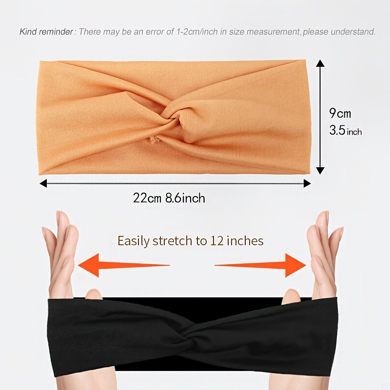 Comfort Fit Wide Headband Knotted Yoga Headband for Sports, Running & Everyday Style