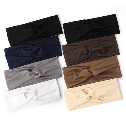 Comfort Fit Wide Headband Knotted Yoga Headband for Sports, Running & Everyday Style