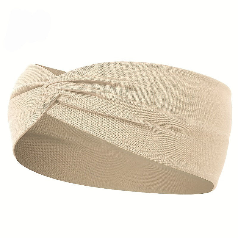 Comfort Fit Wide Headband Knotted Yoga Headband for Sports, Running & Everyday Style