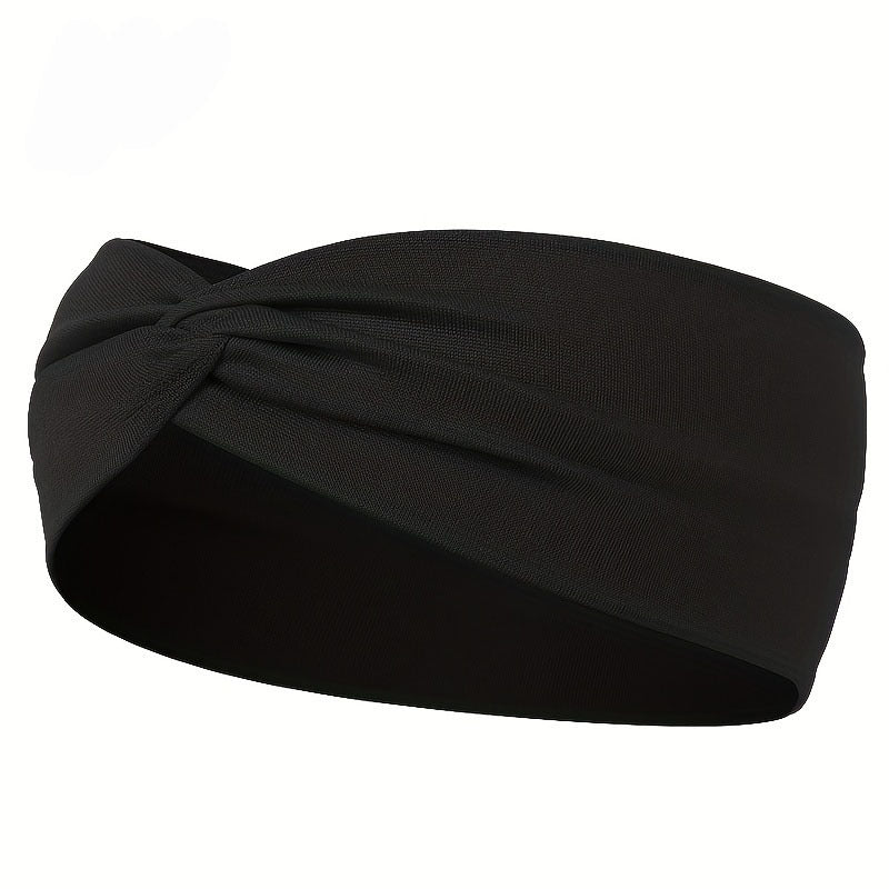 Comfort Fit Wide Headband Knotted Yoga Headband for Sports, Running & Everyday Style