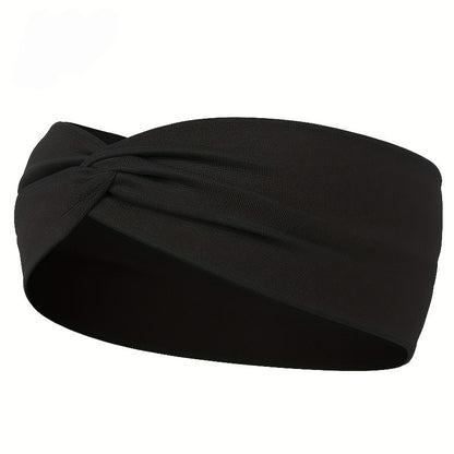Comfort Fit Wide Headband Knotted Yoga Headband for Sports, Running & Everyday Style