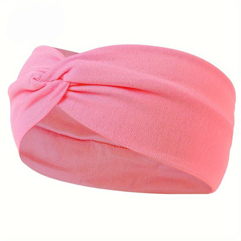Comfort Fit Wide Headband Knotted Yoga Headband for Sports, Running & Everyday Style