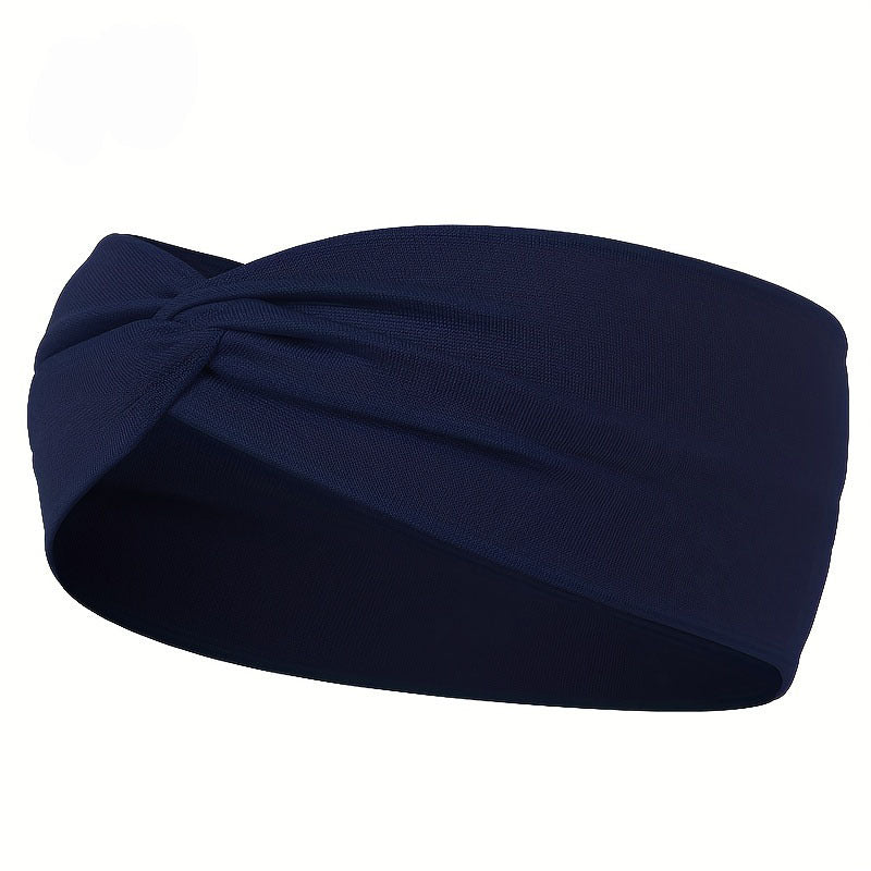 Comfort Fit Wide Headband Knotted Yoga Headband for Sports, Running & Everyday Style
