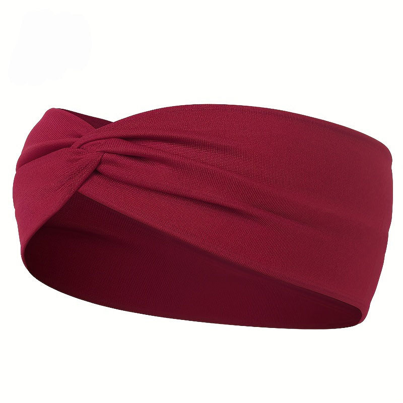 Comfort Fit Wide Headband Knotted Yoga Headband for Sports, Running & Everyday Style