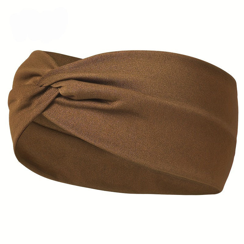 Comfort Fit Wide Headband Knotted Yoga Headband for Sports, Running & Everyday Style