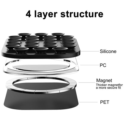 Reusable Magnetic Phone Holder with Vacuum Suction Silicone Phone Mount for Hands Free Viewing