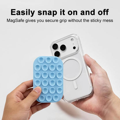 Reusable Magnetic Phone Holder with Vacuum Suction Silicone Phone Mount for Hands Free Viewing