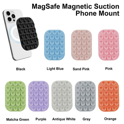 Reusable Magnetic Phone Holder with Vacuum Suction Silicone Phone Mount for Hands Free Viewing