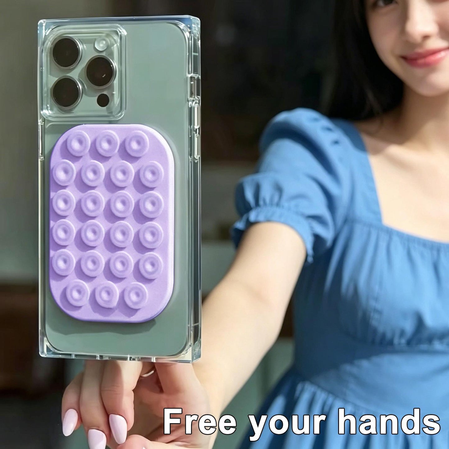 Reusable Magnetic Phone Holder with Vacuum Suction Silicone Phone Mount for Hands Free Viewing