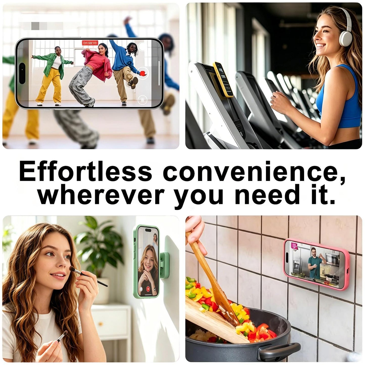Reusable Magnetic Phone Holder with Vacuum Suction Silicone Phone Mount for Hands Free Viewing