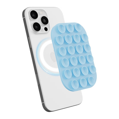 Reusable Magnetic Phone Holder with Vacuum Suction Silicone Phone Mount for Hands Free Viewing