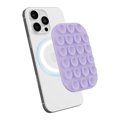 Reusable Magnetic Phone Holder with Vacuum Suction Silicone Phone Mount for Hands Free Viewing
