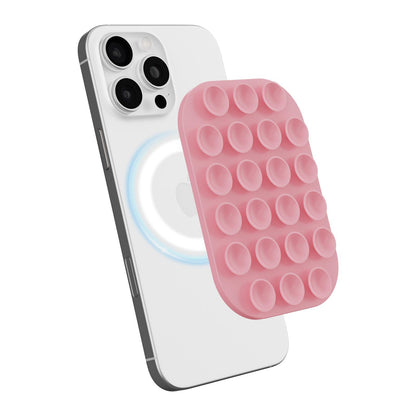 Reusable Magnetic Phone Holder with Vacuum Suction Silicone Phone Mount for Hands Free Viewing
