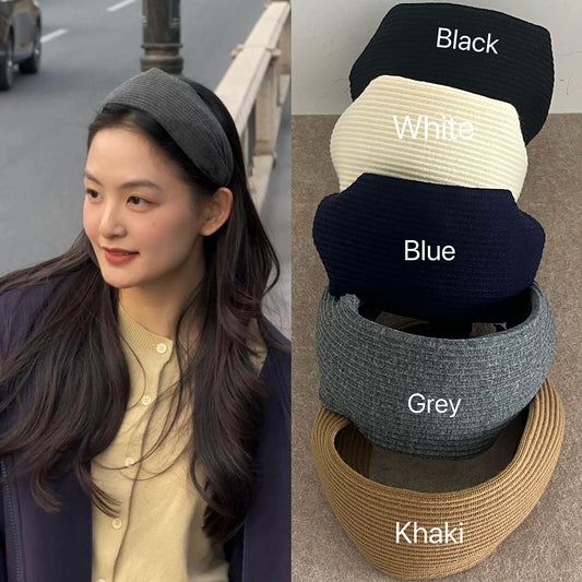 Retro Knitted Headband for Women Wide Fashion Hairband Everyday Hair Accessory