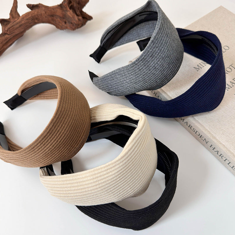 Retro Knitted Headband for Women Wide Fashion Hairband Everyday Hair Accessory