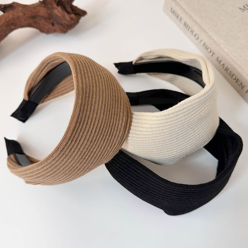 Retro Knitted Headband for Women Wide Fashion Hairband Everyday Hair Accessory