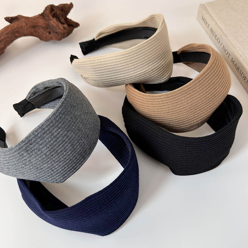 Retro Knitted Headband for Women Wide Fashion Hairband Everyday Hair Accessory