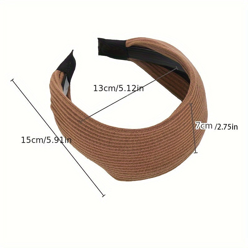 Retro Knitted Headband for Women Wide Fashion Hairband Everyday Hair Accessory