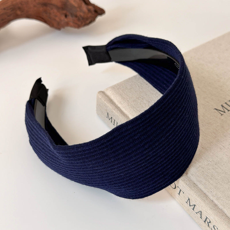 Retro Knitted Headband for Women Wide Fashion Hairband Everyday Hair Accessory