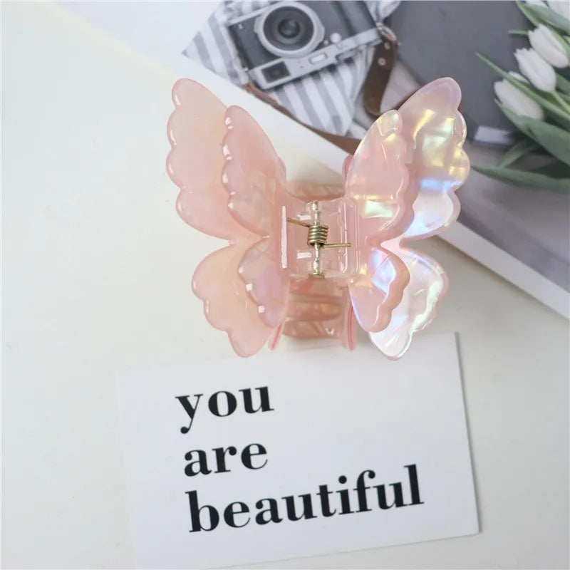 Elegant Butterfly Hair Claw Acetate Hair Clip for Women & Girls