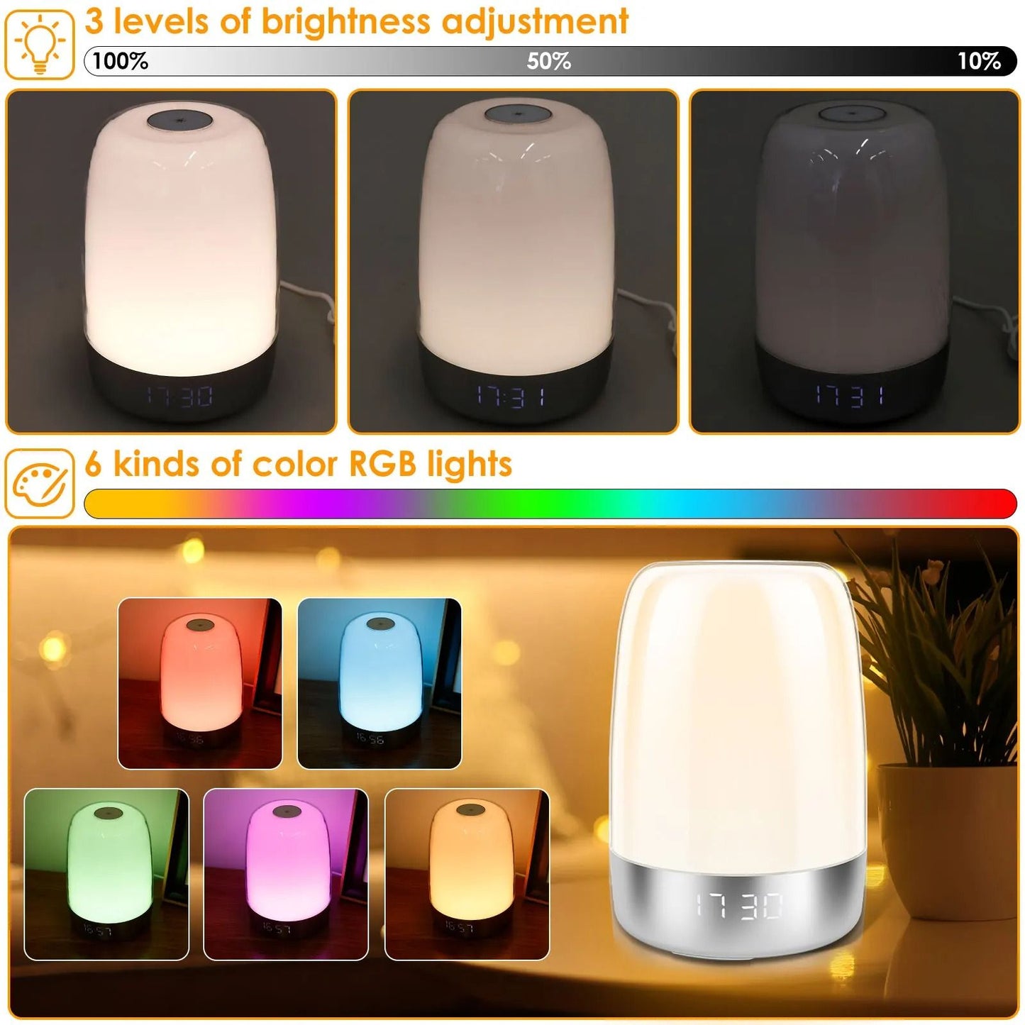 Dimmable Sunrise Alarm Clock with Wake Up Light