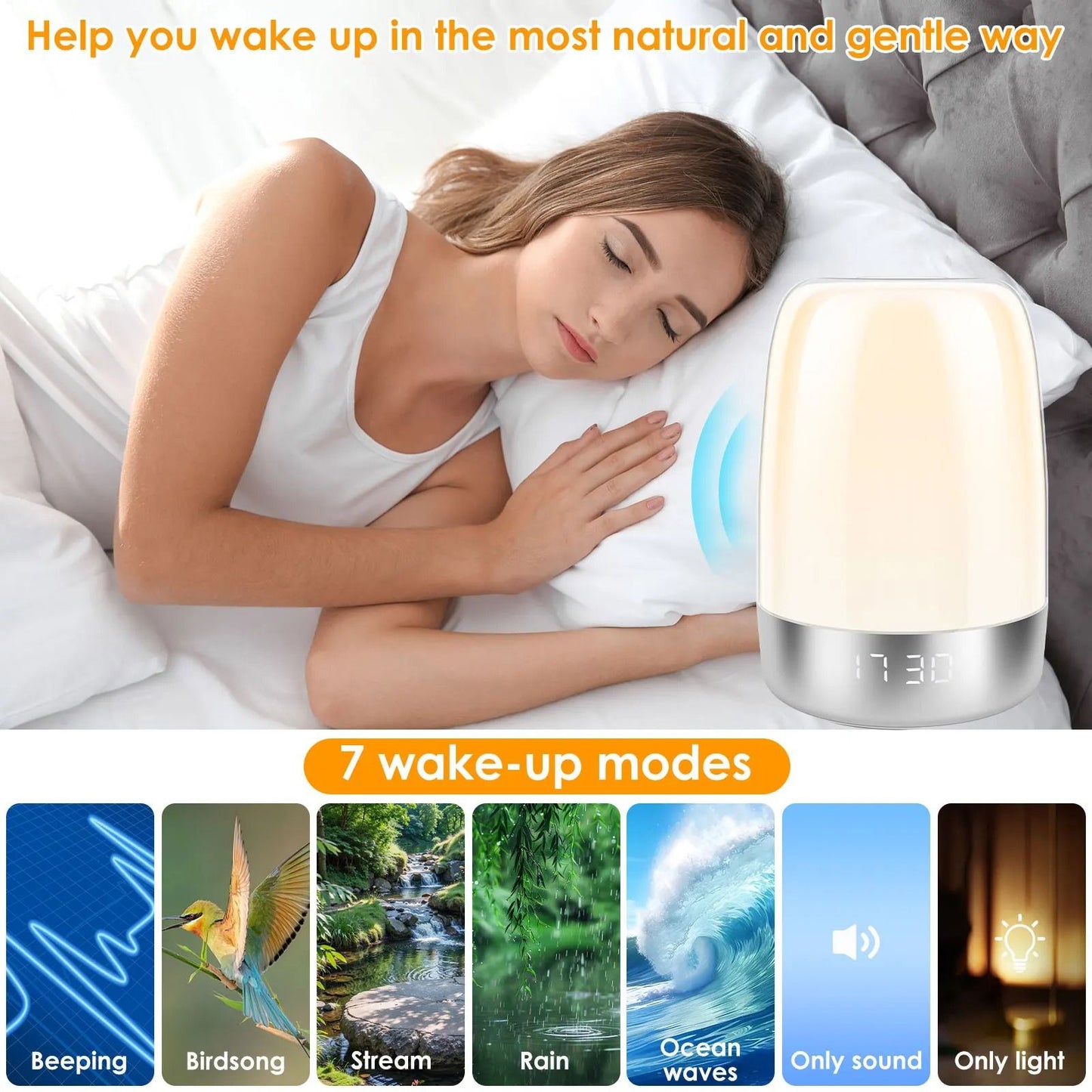 Dimmable Sunrise Alarm Clock with Wake Up Light