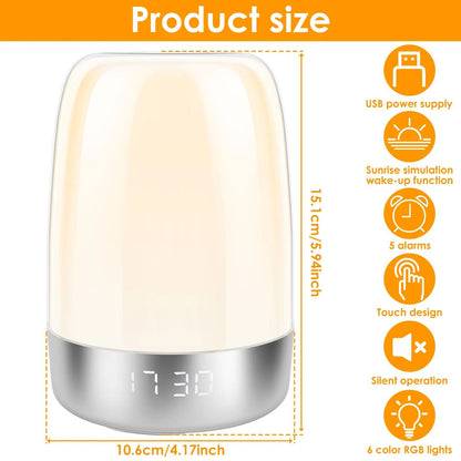 Dimmable Sunrise Alarm Clock with Wake Up Light
