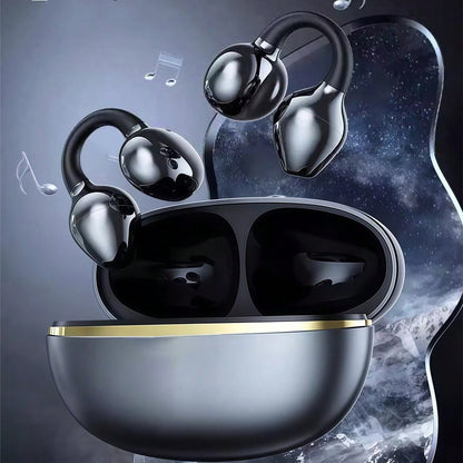 Open Ear Clip On Earbuds Wireless Bluetooth Headphones with HiFi Stereo Sound