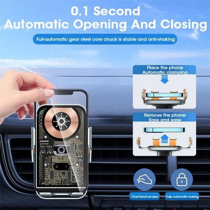 C10 Wireless Car Charger 15W Fast Charging Auto Clamping Car Phone Mount with Infrared Sensor