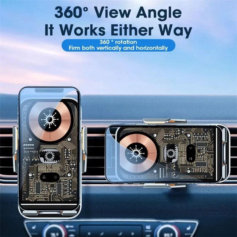 C10 Wireless Car Charger 15W Fast Charging Auto Clamping Car Phone Mount with Infrared Sensor