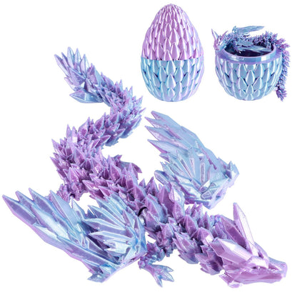 Articulated 3D Printed Dragon Toy with Dragon Egg Flexible Fantasy Collectible Display Figure