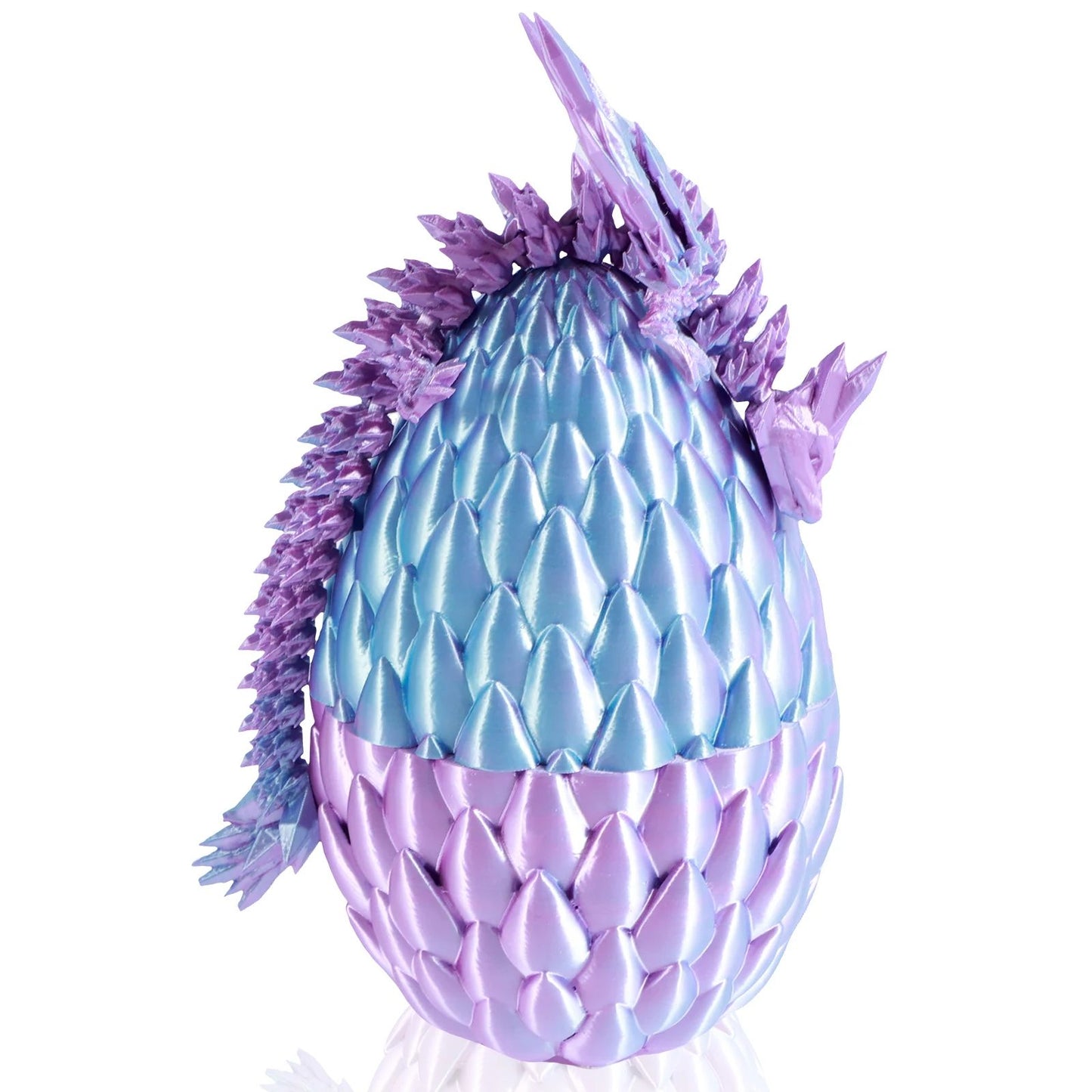Articulated 3D Printed Dragon Toy with Dragon Egg Flexible Fantasy Collectible Display Figure