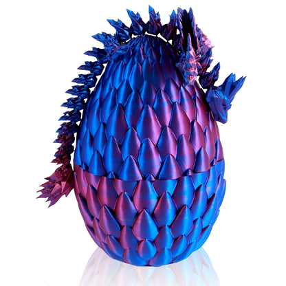 Articulated 3D Printed Dragon Toy with Dragon Egg Flexible Fantasy Collectible Display Figure