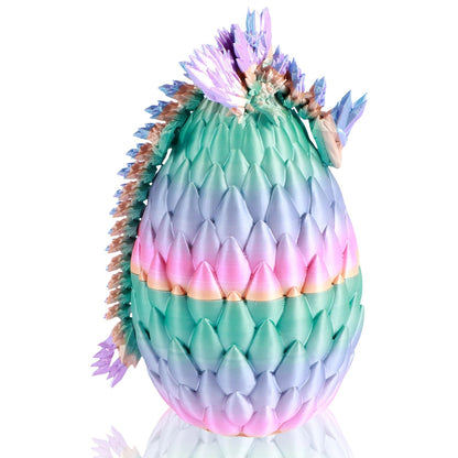Articulated 3D Printed Dragon Toy with Dragon Egg Flexible Fantasy Collectible Display Figure