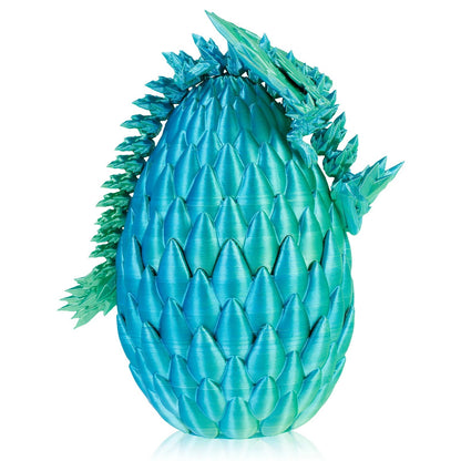 Articulated 3D Printed Dragon Toy with Dragon Egg Flexible Fantasy Collectible Display Figure