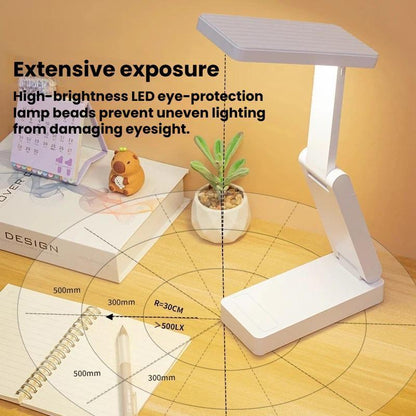 Rechargeable Desk Lamp with Touch Control Foldable LED Study Light for Eye Protection