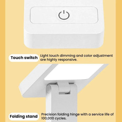 Rechargeable Desk Lamp with Touch Control Foldable LED Study Light for Eye Protection