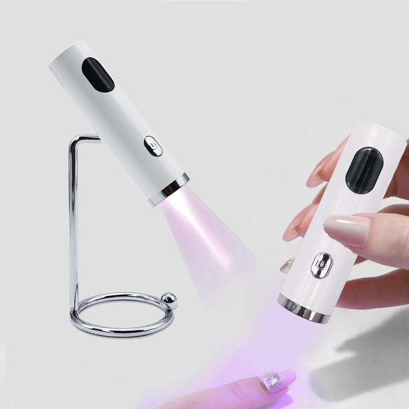 Portable UV Nail Lamp Cordless Gel Nail Dryer with Magnetic Stand and Silicone Stamper