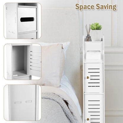 Slim Bathroom Storage Cabinet with Door and Narrow Bathroom Cabinet for Small Spaces
