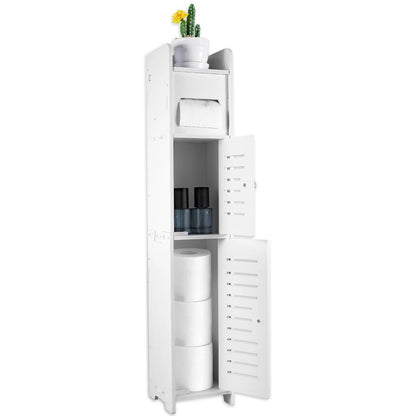 Slim Bathroom Storage Cabinet with Door and Narrow Bathroom Cabinet for Small Spaces