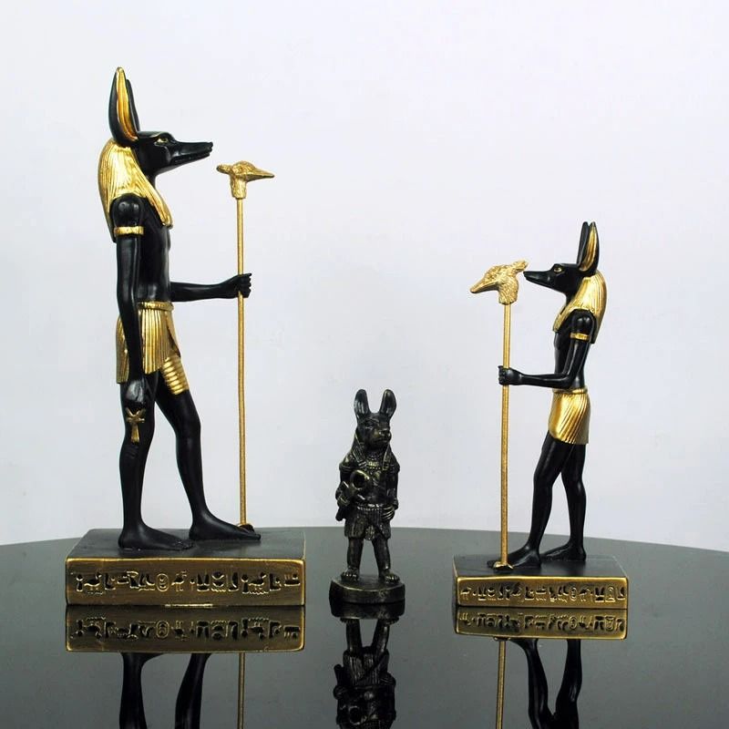 Egyptian Anubis Jackal God Resin Sculpture
