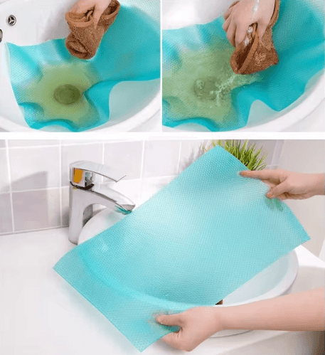 4-Piece Cuttable Refrigerator Shelf Liners Anti-Mold Cabinet & Drawer Mats for Kitchen Organization