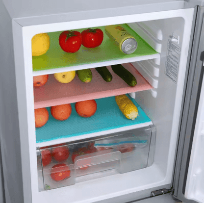 4-Piece Cuttable Refrigerator Shelf Liners Anti-Mold Cabinet & Drawer Mats for Kitchen Organization