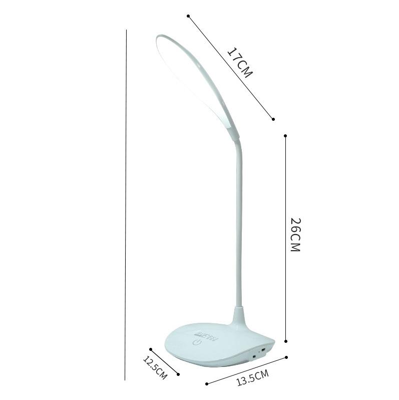 USB Rechargeable LED Reading Lamp Touch Dimmable Bedside Desk Light