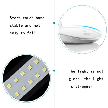 USB Rechargeable LED Reading Lamp Touch Dimmable Bedside Desk Light