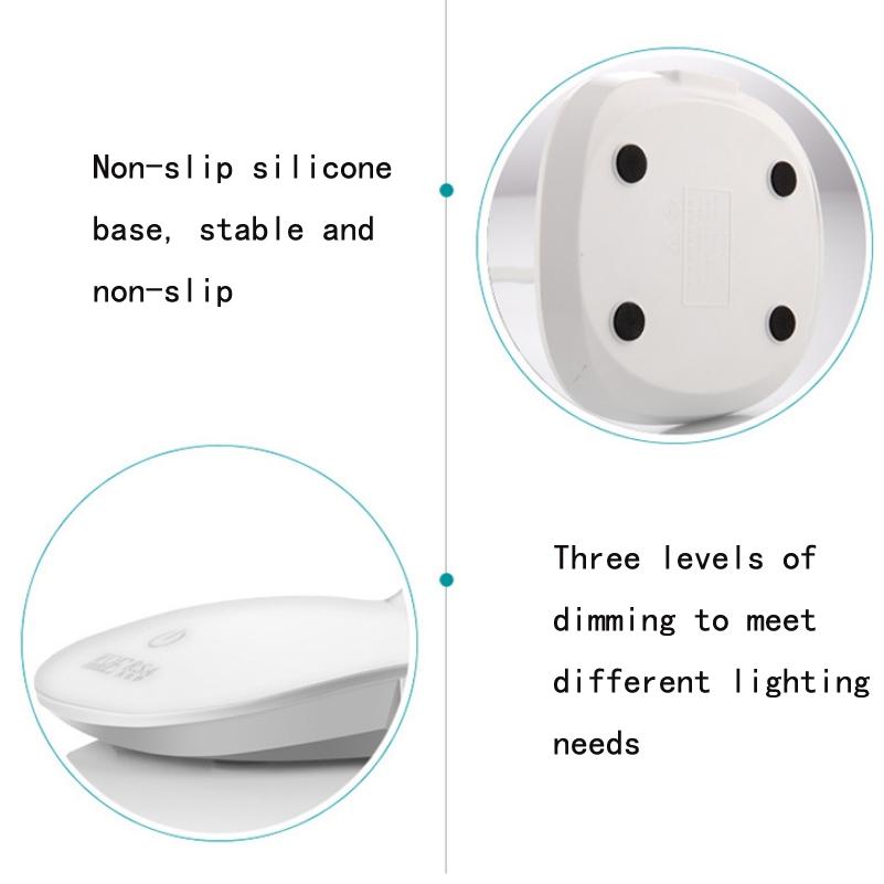 USB Rechargeable LED Reading Lamp Touch Dimmable Bedside Desk Light
