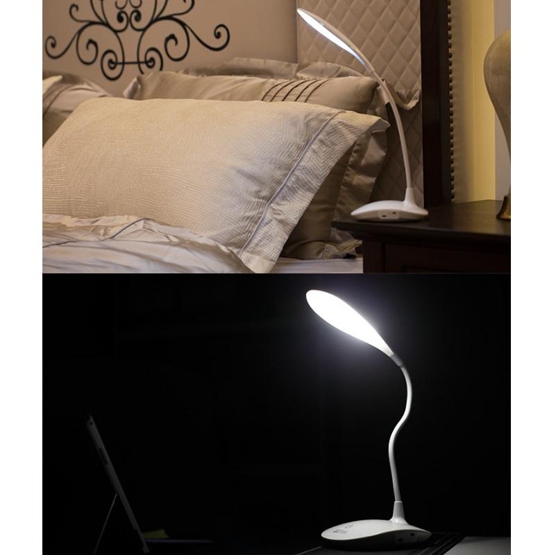 USB Rechargeable LED Reading Lamp Touch Dimmable Bedside Desk Light