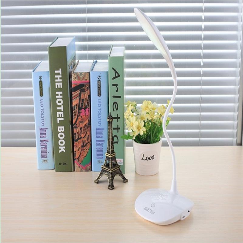 USB Rechargeable LED Reading Lamp Touch Dimmable Bedside Desk Light